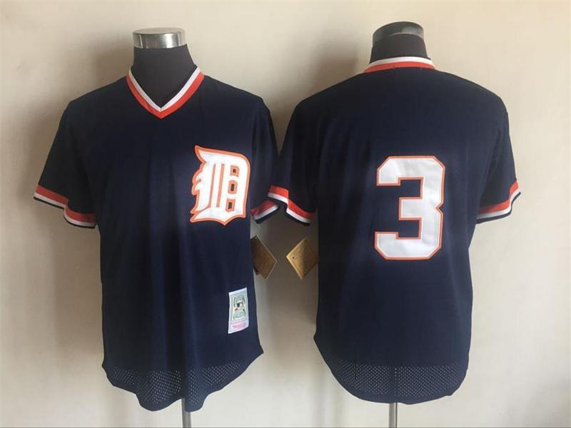 2017 MLB Detroit Tigers #3 Ian Kinsler Blue Throwback Jerseys->detroit tigers->MLB Jersey